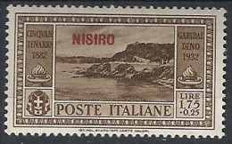 1932 EGEO NISIRO GARIBALDI 1,75 LIRE MH * - RR11738 - Aegean (Nisiro)