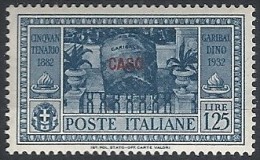 1932 EGEO CASO GARIBALDI 1,25 LIRE MH * - RR11742 - Aegean (Caso)