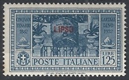 1932 EGEO LIPSO GARIBALDI 1,25 LIRE MH * - RR11742 - Egeo (Lipso)