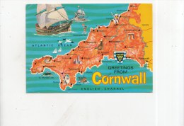 BT12915 Cornwall   Map Cartes Geographiques    2 Scans - Autres & Non Classés