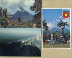 DOM TOM - Guadeloupe - BASSE TERRE - Lot De 3 Cartes La Soufrière - Monument Aux Morts - Volcan - Basse Terre