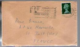 Angleterre Grande Bretagne Lettre Cover CAD De 1970 / Tp Queen Elizabeth - Flamme Mental Handicap Pour La France - Briefe U. Dokumente