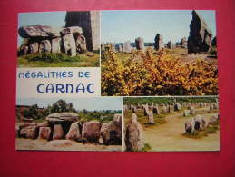 CPM  MEGALITHES DE CARNAC   MULTI VUES    VOYAGEE 1975 TIMBRE - Dolmen & Menhire