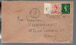 Angleterre Grande Bretagne Lettre Cover CAD Acton 1-02-1962 / Tp Queen Elizabeth Dont N° 6D / Bdf Pour Nancy France - Briefe U. Dokumente