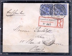 Lettre Cachet FRANKFURT   Le 20 5 1896  RECOMMANDEE  Avec 2 Timbres   Fermee Avec CACHETS De CIRE - Prephilately