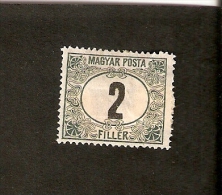 R14-3-2. Hungary, Magyar Posta Postage Due Taxe 2 Filler 2f 1903 - Postage Due