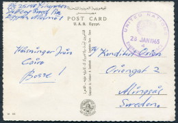 1965 Sweden United Nations Emergency Force Egypt UNEF Cairo Postcard - Militärmarken