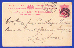 SOUTH WIGSTON  -  2.1.1907  - LISBOA CENTRAL 2ª SECÇÃO   -  BEAU TIMBRE - Storia Postale