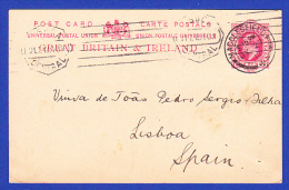 MACCLESFIELD  - 27.7.1912  - LISBOA CENTRAL  - 3 BEAUX TIMBRES  - 2 SCANS - Covers & Documents