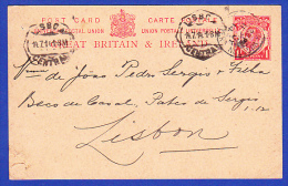 SOUTH WIGSTON  LEICESTER  -  11.7.1914  - LISBOA CENTRAL - Lettres & Documents