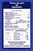 TABLE AVEC LES REAUX D´ INTÉRÊT EM 1986 - BANCO PINTO & SOTTO MAYOR  -  2 SCANS - Chèques & Chèques De Voyage