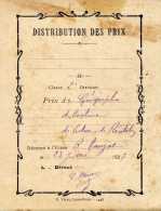 Prix - Distribution Des Prix - Class 2e Division - Prix De Géographie, D'écriture, De Lecture, De Récitation - Diplomi E Pagelle