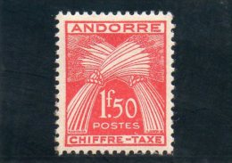 ANDORRE FRANCAISE 1943 TAXE * - Neufs