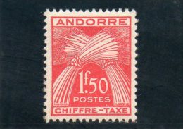 ANDORRE FRANCAISE 1943 TAXE * - Unused Stamps