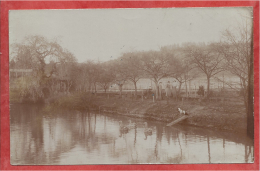 57 - MOULINS LES METZ ( Cachet ) - Carte Photo - Etang - Canards - Metz Campagne