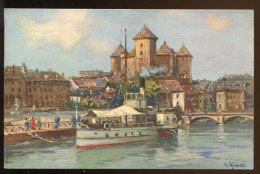 CPA Neuve 74 ANNECY Le Port Et Le Château D'après Une Peinture De Djakeli - Annecy-le-Vieux