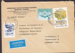 Hungary Airmail Legiposta Par Avion Label SEMMELWEIS ORVOSTUDOMANYI EGYETEM, BUDAPEST 1992 Cover Brief Hospital Denmark - Brieven En Documenten