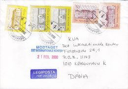 Hungary Airmail Legiposta Par Avion BÉKÁSMEGYER (1.) Mult Franked 2000 Cover Brief To Denmark - Covers & Documents