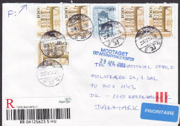 Hungary Prioritaire Label Registered Einschreiben Recommandé BUDAPEST (53.) 2003 Cover Brief To Denmark - Cartas & Documentos