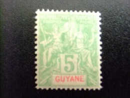 GUYANE  GUYANA  Año 1900  SELLOS DE COLONIAS FRANCESAS    Yvert Nº 43 * MH Con Toda Su Goma - Ungebraucht