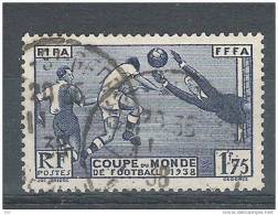 France, Coupe Du Monde FOOTBALL 1938, Yvert N° 496, Belle Oblitération, TB, Cote 15 Euros - 1938 – Frankreich