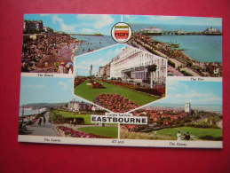 CPSM ANGLETERRE   EASTBOURNE  MULTI VUES    VOYAGEE - Eastbourne