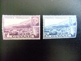 GUYANE  GUYANA  Año 1941  VUE DE CAYENNE ET MARECHAL PETAIN  Yvert Nº  172 / 173  * MH - Nuevos