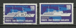 Turkey; 1971 International Rail Links 110 K. ERROR "Shifted Printing" - Used Stamps