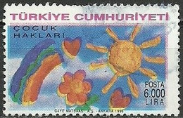 Turkey; 1996 Children Rights,  ERROR "Shifted Printing" - Gebruikt