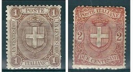 1896 STEMMA SABAUDO  1 E  2 C  NUOVO - Neufs