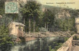 CPA -PONTRIEUX (22)- Passerelle De Chateaulin Sur Le Trieux(carte à Texture Toilée) - Pontrieux