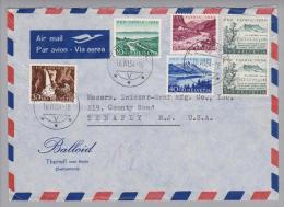 Schweiz Pro Patria 1954-07-16 Therwil Luftpostsatzbrief 15 Gr. Nach Tenafly NY USA - Covers & Documents