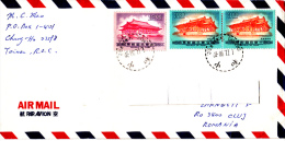 CHINESE ARHITECTURE, STAMPS ON AIRMAIL COVER, SENT TO ROMANIA, 1990, CHINA - Lettres & Documents