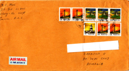 LIGHTHOUSES, STAMPS ON AIRMAIL COVER, SENT TO ROMANIA, 1991, CHINA - Covers & Documents