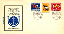 HANDBALL, UNIVERSITY WORLD CHAMPIONSHIP, COVER FDC, 1975, ROMANIA - Balonmano