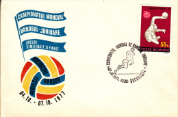 HANDBALL, JUNIOR WORLD CHAMPIONSHIP, SPECIAL COVER, 1977, ROMANIA - Balonmano