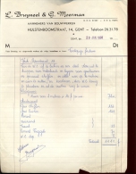 Factuur Brief Lettre Gent -  Aannemer Bouwwerken Bruyneel & Moerman 1960 - 1950 - ...