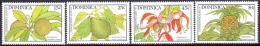 Dominica 1988 Yvert 1047-1050, Flowers And Fruits, MNH - Dominique (1978-...)