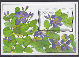 Dominica 1988 Yvert BF 134, Flora, Flowers (I), MNH - Dominique (1978-...)