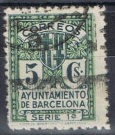 Sello  5 Cts Recargo Ayuntamiento Barcelona, Variedad Impresion, Num 9 º - Barcelona