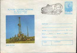 Romania- Postal Stationery Cover 1979,World Petroleum Congress, Bucharest, 205 Picle Sonda,with A Special Cancellation. - Pétrole