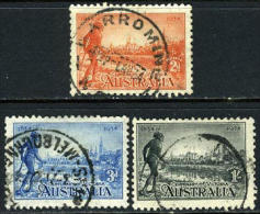 Australia #142-44 Used Centenary Of Victoria Set From 1934 - Gebraucht