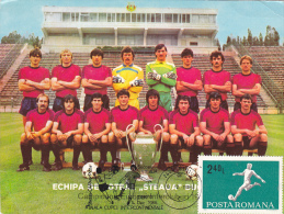 STEAUA FOOTBALL,1986 ,CM,MAXICARD, CARTES MAXIMUM ,AUTOGRAFE SIGNATURE RARE ROMANIA. - Clubs Mythiques
