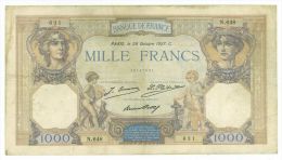 1000 Francs Ceres Et Mercure, Fayette 37/1, état TTB - 1 000 F 1927-1940 ''Cérès E Mercure''