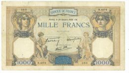 1000 Francs Ceres Et Mercure, Fayette 38/30, état TTB - 1 000 F 1927-1940 ''Cérès E Mercure''