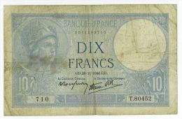 10 Francs Minerve, Fayette 7/21, état TTB - 10 F 1916-1942 ''Minerve''