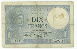 10 Francs Minerve, Fayette 7/19, état TTB - 10 F 1916-1942 ''Minerve''