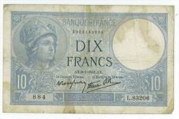 10 Francs Minerve, Fayette 7/27, état TTB - 10 F 1916-1942 ''Minerve''