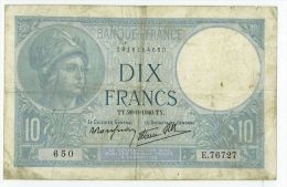 10 Francs Minerve, Fayette 7/15, état TTB/SUP - 10 F 1916-1942 ''Minerve''