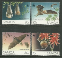 Samoa   " Bats-World Wildlife Fund "   Set   SC# 827-30  MNH** - Samoa (Staat)